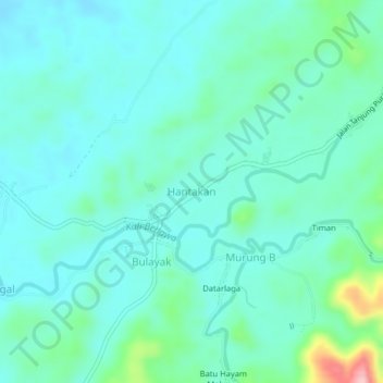 Hantakan topographic map, elevation, terrain