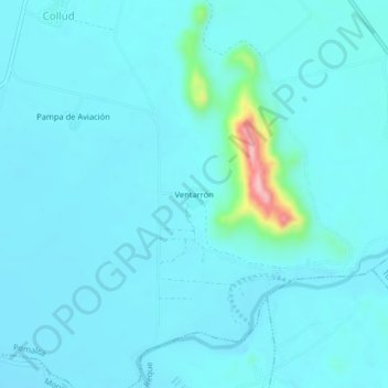 Ventarrón topographic map, elevation, terrain