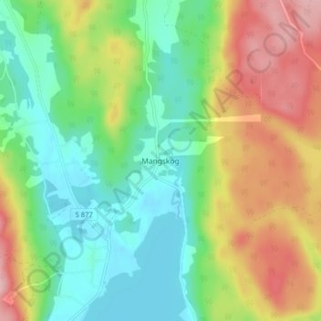Mangskog topographic map, elevation, terrain