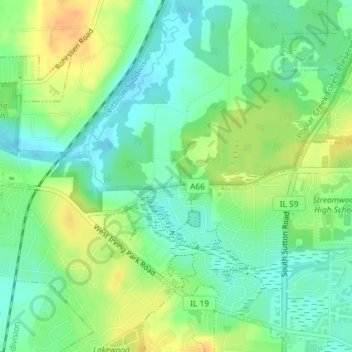 Schaumburg Road Grasslands topographic map, elevation, terrain