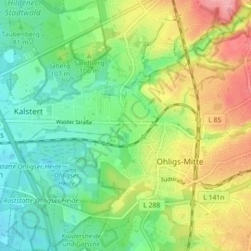 Molterkiste topographic map, elevation, terrain
