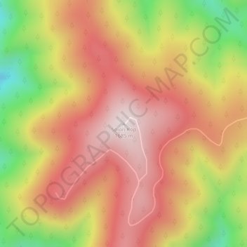 Spion Kop topographic map, elevation, terrain