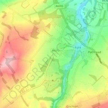 Dewartown topographic map, elevation, terrain
