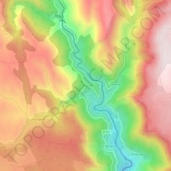 Les Beaumes topographic map, elevation, terrain