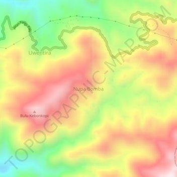 Nupa Bomba topographic map, elevation, terrain