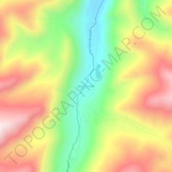 Mammoth topographic map, elevation, terrain