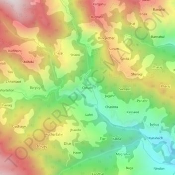 Chhatri topographic map, elevation, terrain