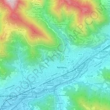 Botta topographic map, elevation, terrain