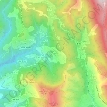 La Grau topographic map, elevation, terrain