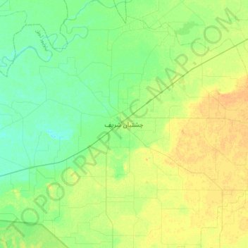 Chishtian Sharif topographic map, elevation, terrain