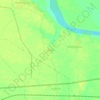 Sondri topographic map, elevation, terrain