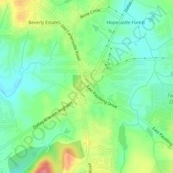 New Hope topographic map, elevation, terrain