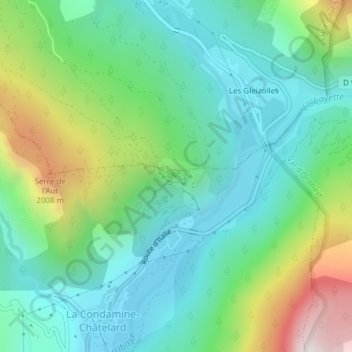 Fort de Tournoux topographic map, elevation, terrain