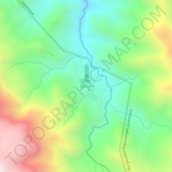 Bime topographic map, elevation, terrain