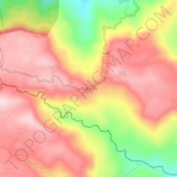 Bataan topographic map, elevation, terrain