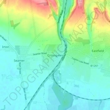 Crossgates topographic map, elevation, terrain