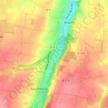Saint-Ouen topographic map, elevation, terrain