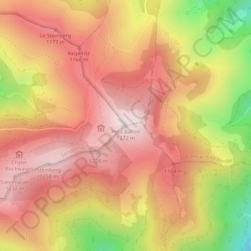 Petit Ballon topographic map, elevation, terrain