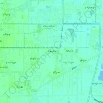 Phum Thormmatray topographic map, elevation, terrain