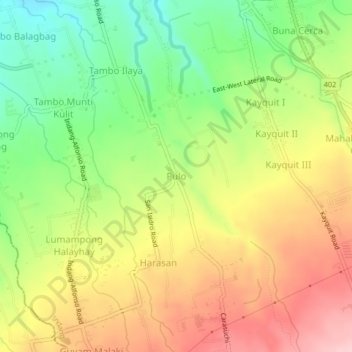 Pulo topographic map, elevation, terrain