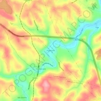 Hazel Kirk topographic map, elevation, terrain