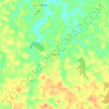 Paraíso topographic map, elevation, terrain