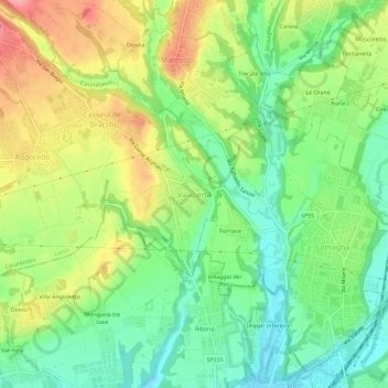 Valaperta topographic map, elevation, terrain