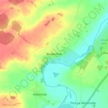 Wadenhoe topographic map, elevation, terrain
