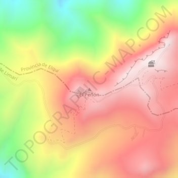El Peñón topographic map, elevation, terrain