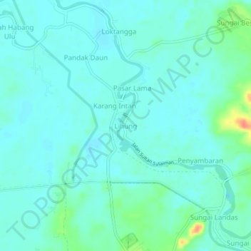 Lihung topographic map, elevation, terrain