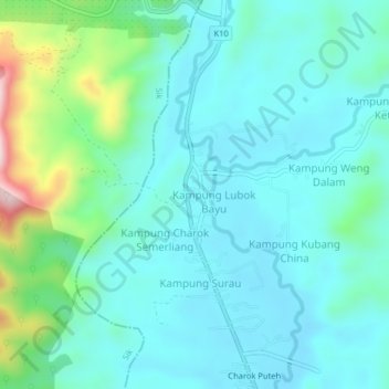 Kampung Weng topographic map, elevation, terrain