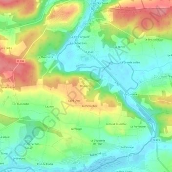 Roussimel topographic map, elevation, terrain