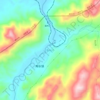 Xiushuicun topographic map, elevation, terrain