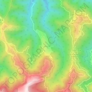Ighil Bouamas topographic map, elevation, terrain