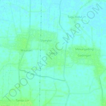 Sliyeg topographic map, elevation, terrain