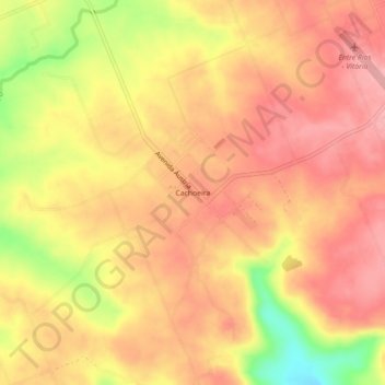 Cachoeira topographic map, elevation, terrain