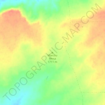Marcou Mesa topographic map, elevation, terrain