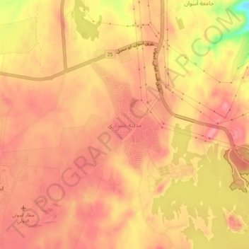 Sahara City topographic map, elevation, terrain