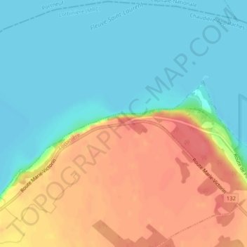 Pointe-Platon topographic map, elevation, terrain