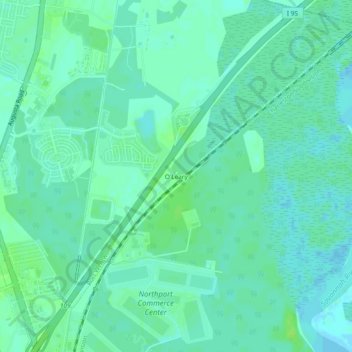 O'Leary topographic map, elevation, terrain