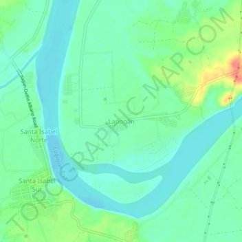 Lapogan topographic map, elevation, terrain