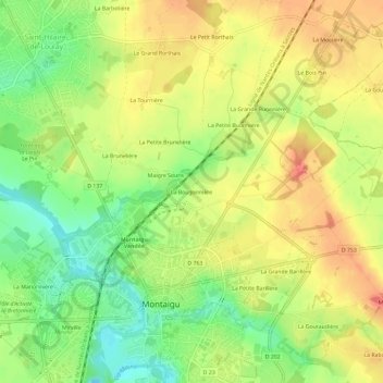 La Bougonnière topographic map, elevation, terrain