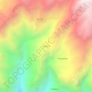 Tiaparo topographic map, elevation, terrain