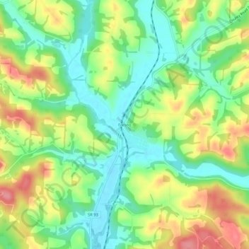 Fresno topographic map, elevation, terrain