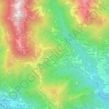 San Giorgio topographic map, elevation, terrain