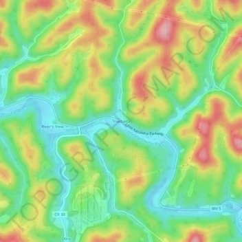 Truebada topographic map, elevation, terrain