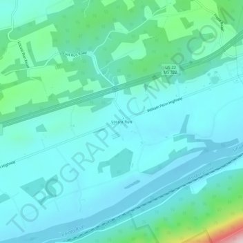 Locust Run topographic map, elevation, terrain
