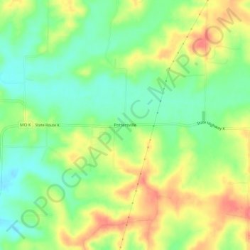 Pottersville topographic map, elevation, terrain