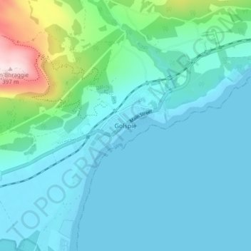 Golspie topographic map, elevation, terrain