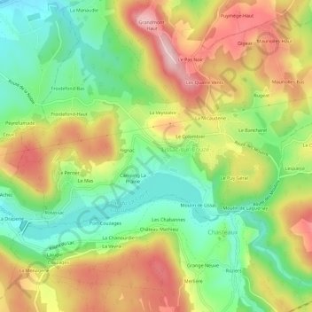 Le Terme Bas topographic map, elevation, terrain